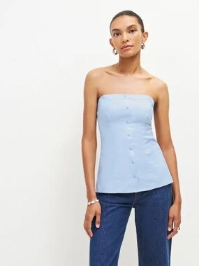 Reformation Henley Top in Horizon. NWT.  Size 8